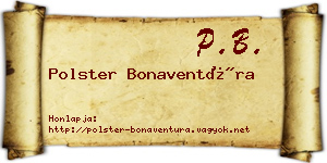 Polster Bonaventúra névjegykártya